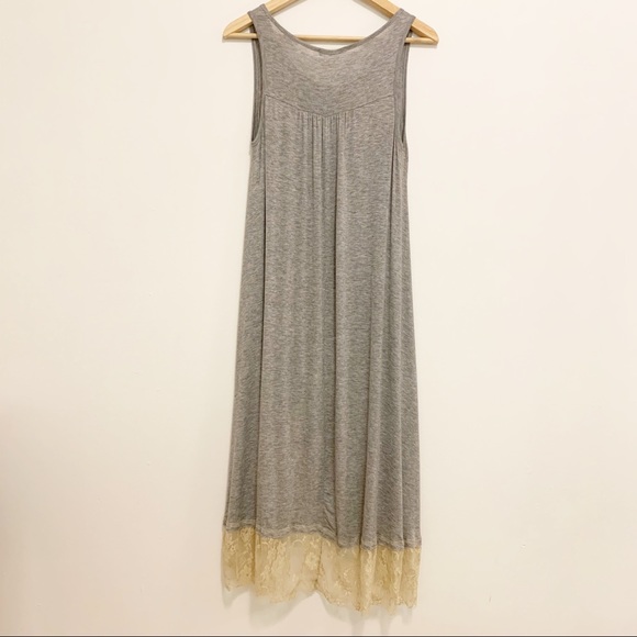 Easel High Low Boho Lace Trim Jersey Tunic Dress S - Picture 7 of 8